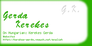 gerda kerekes business card